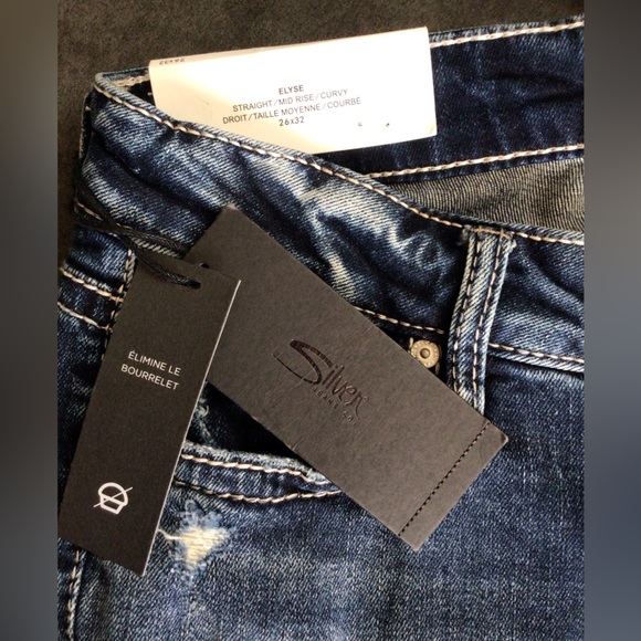 🆕SILVER JEANS CO.ELYSE STRAIGHT MID RISE CURVY (Sz 26/32) - Picture 9 of 13